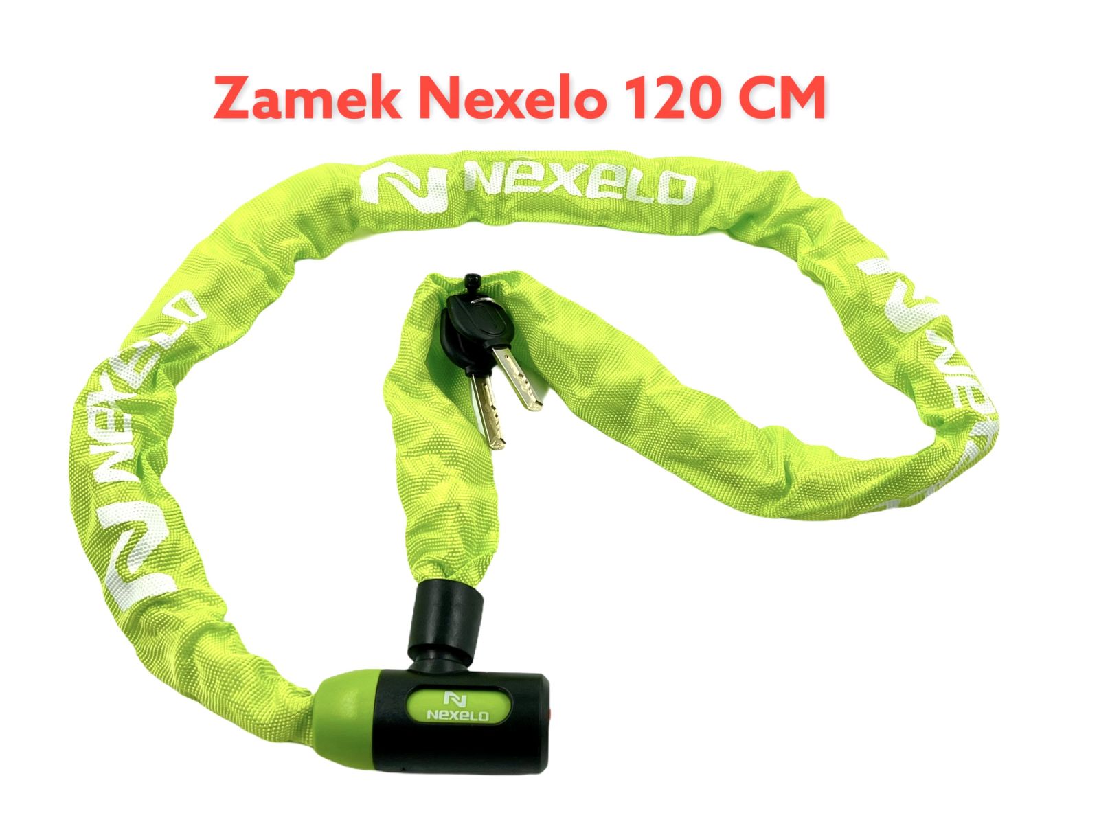 Zámek Nexelo řetez 120 cm článek průměr 6mm zelený