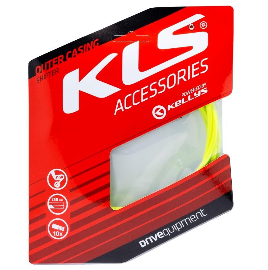 Bowden brzdový 5mm teflon 2,5 m + koncovky lime Kellys - KLS