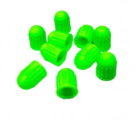 Čepičky na ventilek AV plastová kulata PLA set 2ks fluo zelená