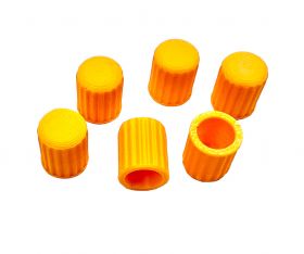 Čepičky na ventilek AV plastová PLA set 2ks zářivě oranžová