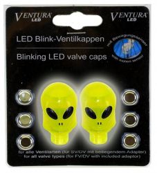 Čepičky ventilku Blikačky Ventura mini na ventil lebka alien